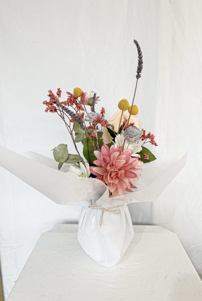 Gift Wrap Dried Flowers Mini Bouquet 3 Designs Posy Bouquet 